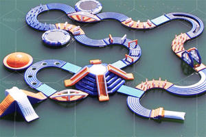 Proyek desain baru Pvc 0.9mm perlengkapan Taman Aqua pulau mengambang komersial permainan taman air laut tiup mengapung pantai - Product Image 2