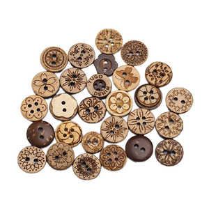 Nút Vỏ Dừa 12.5Mm Thiên Nhiên Vòng Biểu Đồ Nút Biểu Tượng Tùy Chỉnh 2 Mắt Sừng Nút Cho May Trên Bé Quần Áo Áo Áo Sơ Mi - Product Image 2