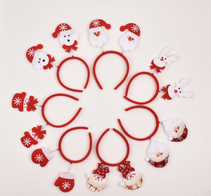 2026年ニューデザイン　鹿角クリスマスツリー　ヘアバンド　サンタ　雪だるま　ヘッドウェア　女の子用可愛いヘアバンド - Product Image 1
