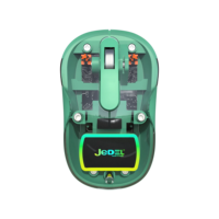 OEM 2-en-1 Rechargeable Souris Bouton Silencieux 2.4G Sans Fil + BT Double Modes Récepteur Transparent LED Rétro-Éclairé pour Ordinateur Portable/Bureau