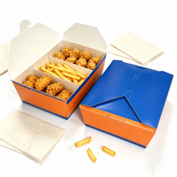 Boîte alimentaire en papier kraft écologique avec logo personnalisé pour emballages à emporter de hamburgers, frites, poulet frit et nuggets