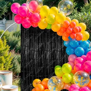 2 tende in carta metallizzata nera per decorazioni per feste - Product Image 6