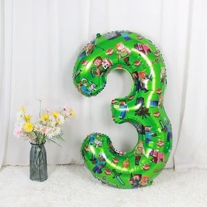 Ballon en aluminium Minicraft Jeu Mon Monde Creeper Pixel <span class=keywords><strong>Roblox</strong></span> Décoration de fête d'anniversaire pour enfants Dessin animé - Product Image 3