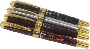 4 Pcs Jinhao 250 Luxury Beautiful White Stripe Classic Golden Clip Calligraphy & Art <span class=keywords><strong>Stylo</strong></span> plume pour cadeau souvenir - Product Image 3