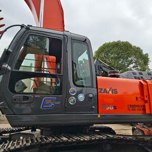 Excavatrice Hitachi ZX350G d'occasion de 35 tonnes avec godet de 2,3 m³, moteur, boîte de vitesses, pompe, PLC pour la vente de travaux de génie civil - Product Image 5