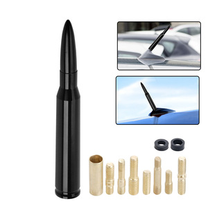 Car Roof Antenna 5.5 Inch Retractable Bullet Design With Eight Screws For General Vehicles Black CFRP <b>Material</b> - Product Image 3