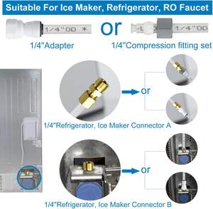 1/4 <span class=keywords><strong>Kit</strong></span> de ligne d'<span class=keywords><strong>eau</strong></span> de <span class=keywords><strong>réfrigérateur</strong></span> à compression pour connexion facile Pièces de filtre à <span class=keywords><strong>eau</strong></span> incluses dans le <span class=keywords><strong>kit</strong></span> d'<span class=keywords><strong>installation</strong></span> de la machine à glaçons - Product Image 5