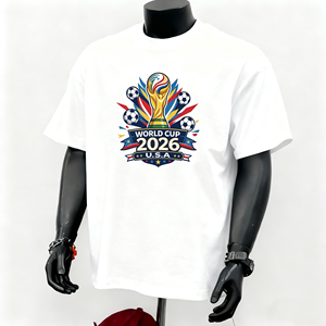 Camiseta de Algodón Personalizada con el Logotipo del Campeonato Mundial de Fútbol 2026, Regalo Promocional para Fanáticos del Fútbol, Camiseta Informal a la Moda - Product Image 2