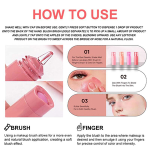 Ensemble de 6 blush liquides aux couleurs naturelles, fini dewy, longue tenue, teinte modulable pour les joues, imperméable, résistant à la transpiration, maquillage cosmétique - Product Image 6