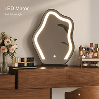Coiffeuse moderne américaine en bois massif avec 6 tiroirs, miroir et chaise – Ensemble complet