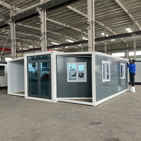 Maison conteneur préfabriquée moderne et mobile de 20 pieds, extensible, 3 chambres, en acier léger, portable, avec salle de bain, cuisine, pour hôtel/bureau