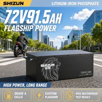 72V 91.5Ah LiFePO4 Lithium Battery Pack 72V Lithium Battery 3000 Cycles Smart BMS High Discharge for Electric Motorcycles