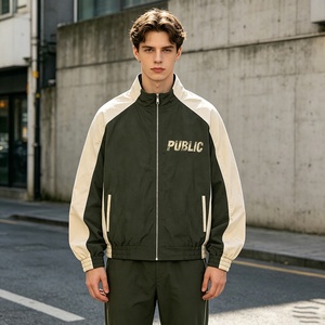 Veste coupe-vent sport personnalisée avec impression DTF, col rabattable, fermeture éclair, style décontracté, patchwork, 100% polyester - Product Image 3