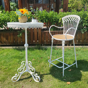 Table basse de salon ronde de style nordique français, en métal sculpté à la main, très durable, facile à assembler, pour bistrot et patio - Product Image 1