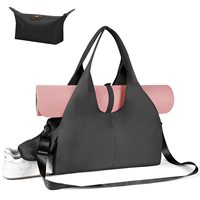 Sac de sport grande capacité avec logo personnalisé, porte-tapis de yoga et compartiment humide