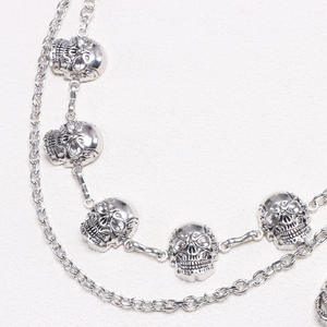 Multi Layered Skull Waist <b>Chain</b> Tibetan Silver Hip Hop Decorative Pants <b>Chain</b> <b>Cross</b> Pattern Party Fashion Body <b>Chain</b> - Product Image 3