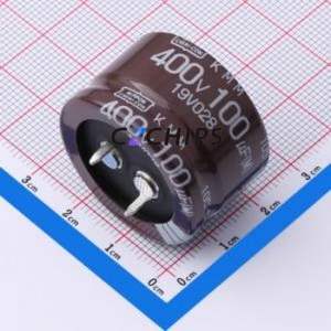 Condensador Electrolítico de Aluminio de Montaje a Presión EKMM401VSN101MR20S, Componente de Orificio Pasante (THT), D30xL20mm 100uF 20% 400V 10mm - Product Image 1