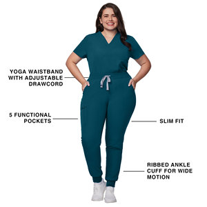 Kitmaz Medical Scrub Pants for Women-Mid Rise 4-Way Stretch Slim Fit Jogger Pants, Drawstring &amp; 5 Pockets - Product Image 2