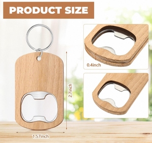 Bán buôn số lượng lớn biểu tượng tùy chỉnh phong cách hiện đại tre & gỗ Keychain mở chai được thực hiện với số lượng lớn cho rượu vang corkscrews mở cho quà tặng - Product Image 3