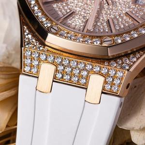 Montre de luxe haut de gamme avec moissanite incrustée, mouvement à quartz premium, bracelet en acier inoxydable, montre unisexe - Product Image 4