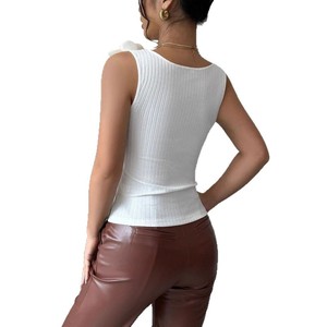 เสื้อกั๊กแฟชั่นแบบถักลายดอกไม้ 3 มิติสำหรับผู้หญิง - Product Image 5