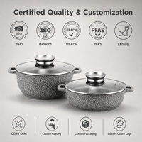 Ensemble de casseroles en aluminium classique 10 pièces, noir, induction, antiadhésif, casseroles en céramique, ensemble de casseroles de cuisson