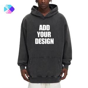 Sweat à capuche surdimensionné pour homme, coupe ample, en coton 100% de haute qualité, 450g, effet délavé vintage, personnalisé, taille XL - Product Image 2