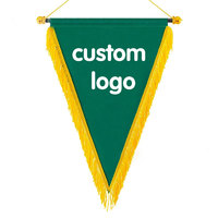 Drapeau en satin sans quantité minimale de commande Impression de logo personnalisé Bannière d'échange de cadeaux de club de football Impression double face avec frange