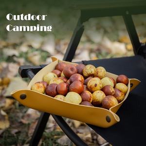 Outside Camping Leather Jewelry Valet Tray for Women and <strong>Man</strong>, Portable Entryway Table Tray <strong>Bedside</strong> Nightstand Desk Tray Small - Product Image 4