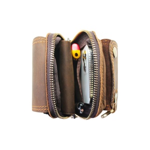 Boshiho RTS Hot Sell Crazy Horse Leather <b>Mens</b> Waist Bag Phone case <b>Pouch</b> for <b>Men</b> Phone Wallet case - Product Image 3