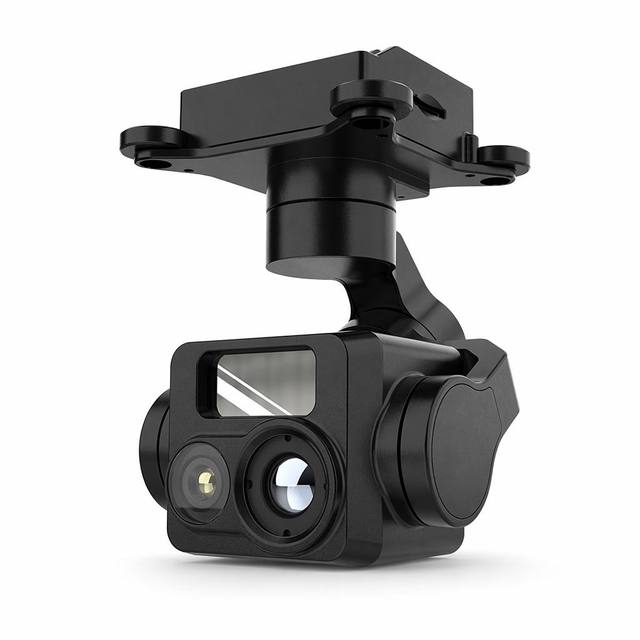 3-Axis Gimbal Camera with 1080P CMOS Sensor 16-Bit Color Depth 115 Wide Angle MicroSD Support Screen for UAV Inspection