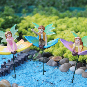 3 mảnh cổ tích vườn phụ kiện nhựa mini nàng tiên trên bướm bức tượng nhỏ vườn nồi cây dính ngoài trời trang trí - Product Image 5