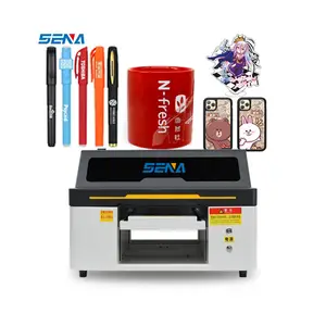 Mini A3 Small Digital Waterproof 3D Printing Machine 3045 UV Inkjet Flatbed Printer For Glass Wood Phone Case Leather PVC Tiles