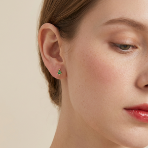 Nouveautés : Boucles d'oreilles clous en or jaune massif 14 carats avec grenat naturel, idéales pour les fêtes et les fiançailles, cadeau pour filles - Product Image 5