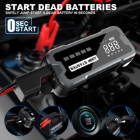 Démarreur d'urgence pour voiture 12V direct usine, booster de batterie, gonfleur de pneus, affichage numérique LED, courant de crête 800A, SOS