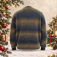 Pull en tricot épais dégradé personnalisé pour hommes, 520 GSM, ultra lourd, doux et chaud, effet ombré, pour le travail hivernal