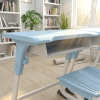 Ensemble de bureau et chaise réglables pour un seul élève, mobilier scolaire en métal pour la lecture en classe
