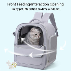 กระเป๋าเป้ใสสำหรับแมวแบบมีช่องระบายอากาศ สายสะพายไหล่ปรับได้ คุณภาพหรูหรา ขายส่ง อุปกรณ์สำหรับสัตว์เลี้ยง กระเป๋าเดินทางสำหรับสัตว์เลี้ยง - Product Image 2