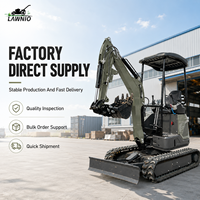 Excavator Mini Kompak Euro V LAWNIO 18L Kanopi 1.4 Ton Track Karet Kontrol Pilot untuk Pertanian, Kebun, dan Lokasi Kerja Profesional