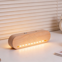 Base de lampe Bluetooth ovale en bois exquis |   Lampe de nuit LED créative avec audio sans fil pour un cadeau unique pour homme