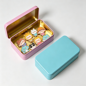 Adorable boîte en métal portable pour enfants, petite boîte à bonbons dorée, durable, pour cadeaux de fête, vente en gros uniquement - Product Image 2