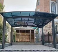 Designs modernes, toits en polycarbonate, abri de voiture en métal, garage, auvent à toit arqué, abri de voiture extérieur en aluminium