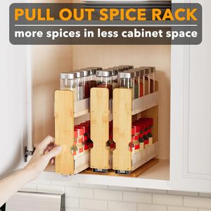 Heavy Duty Wall-Mounted Pull-Out Spice <b>Rack</b> Cabinet Organizer Double Sliding 7.6" Wide 3 Drawers (2" Wide) Modern Design - Product Image 2
