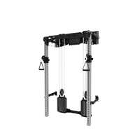 Appareil d'entraînement fonctionnel mural pliable avec blocs de poids intégrés, rack à squats pliable et système de poulies à double câble croisé