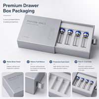 Boîte d'emballage écologique personnalisée de type boîte d'allumettes pour flacons de peptides, avec séparateur en papier pour l'emballage de plusieurs flacons