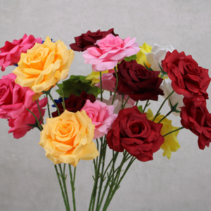 Fleurs artificielles en diamant à 3 têtes pour la décoration de la maison, ornements de table et de table basse, parfaits pour les arrangements de lieux de mariage - Product Image 4