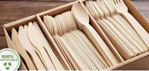 ชุดช้อนส้อมไม้ไผ่โมโซแบบใช้แล้วทิ้ง พร้อมจาน ช้อนดูดน้ำ เกลือ พริกไทย โลโก้สั่งทำได้ รับรองคุณภาพ รุ่นใหม่ล่าสุด ปี 2024 - Product Image 6