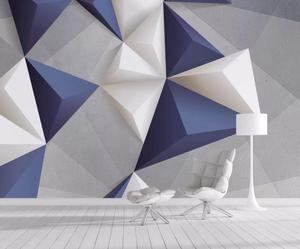 ZHIHAI 3D هندسية مثلث مجردة حائط الخلفية ورقة جدارية خلفيات غير المنسوجة قوانغتشو التصميم الجرافيكي الحديثة عمر - Product Image 1