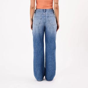 Jeans Rectos de Cintura Alta Cómodos para Mujer, Nueva Moda, Estilo Casual Transpirable de Mezclilla para Verano - Product Image 3