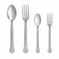 Ensemble de couverts en acier inoxydable en vrac, 24 pièces, couteau, fourchette, cuillère, argenterie résistante à la rouille pour buffet et restauration